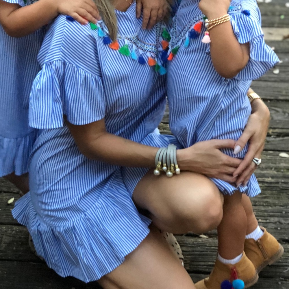 Mommy Dress/Tunic with Pom Poms